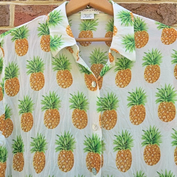 Vintage Silk Pineapple Blouse - Picture 5 of 9